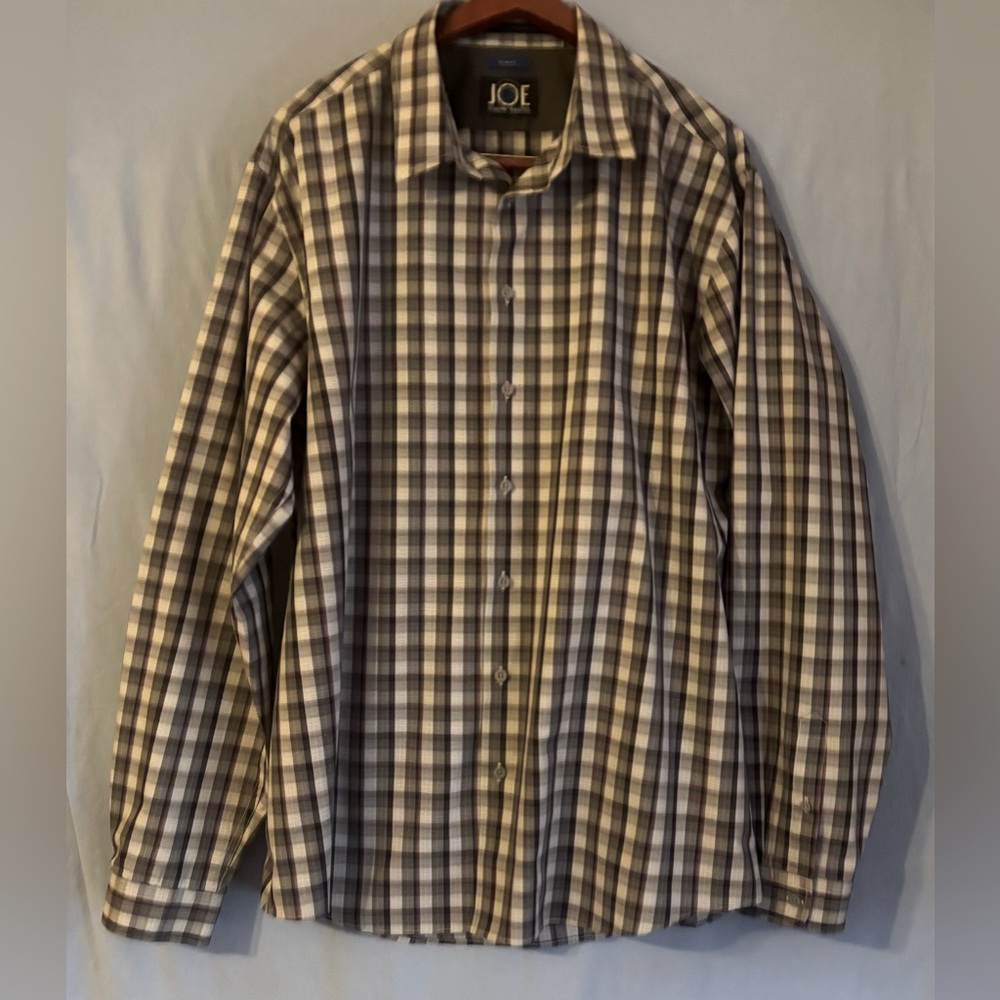 Joseph Abboud Plaid Eco Friendly Button Down Slim Fit Shirt Size 2XLT